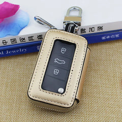 Leather Retro Car Key Housekeeper Holder Unisex Key Case Zip Wallets