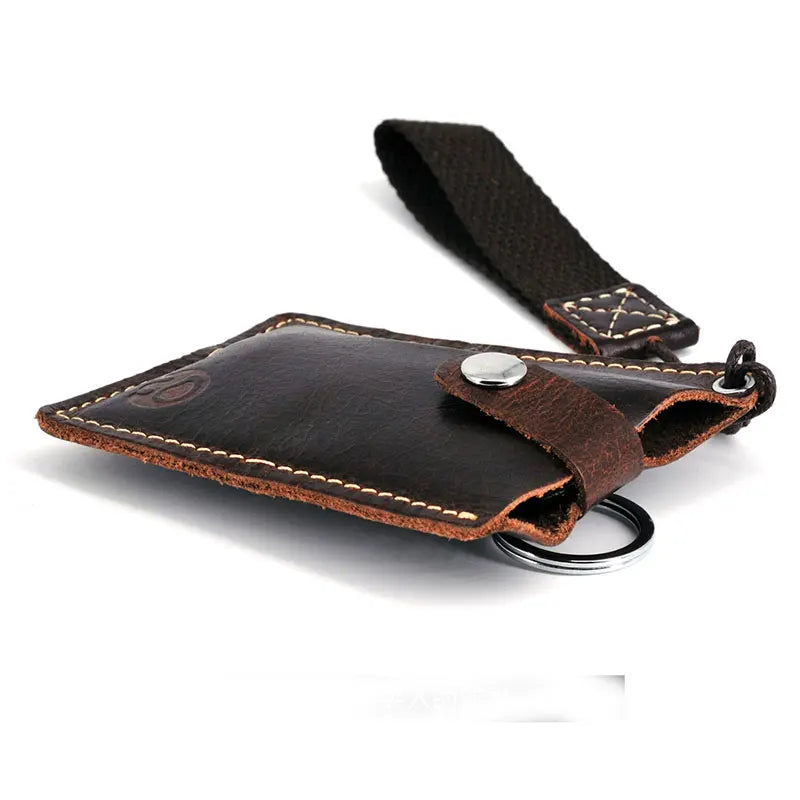 Cow Leather Key Bag Zipper Keychain Auto Car Key Case