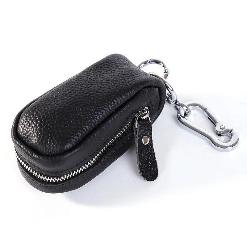 Vintage Leather Key Wallet Key Holder Zipper Key Case Bag