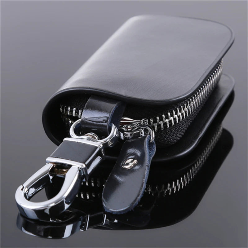 Men Key Holder Housekeeper Keys Organizer Wallet Keychain Covers Zipper