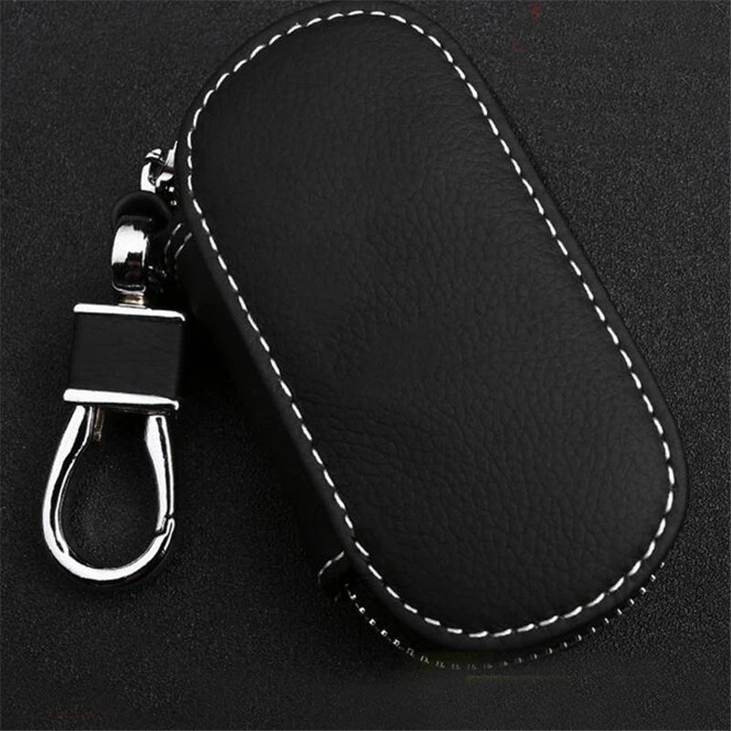 Leather Key Holder Zipper Case Organizer Wallets