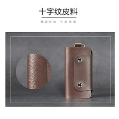 Leather Keychain Wallet Holder Car Key Bag Unisex Cover Solid Storage