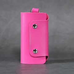 Leather Keychain Wallet Holder Car Key Bag Unisex Cover Solid Storage