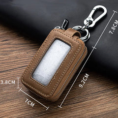 Leather Key Organizer Cover Wallet Zipper Car Key Case Bag