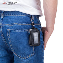 Leather Double-layer Key Organizer with Zipper for Men and Women