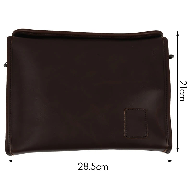 Men Leather Messenger Briefcase Laptop Shoulder Crossbody Bag Business Handbag