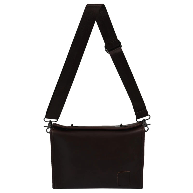 Men Leather Messenger Briefcase Laptop Shoulder Crossbody Bag