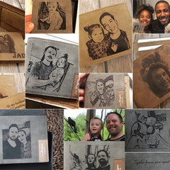 Custom Photo Engraved Men's Bifold Wallet - Personalized Picture Purse