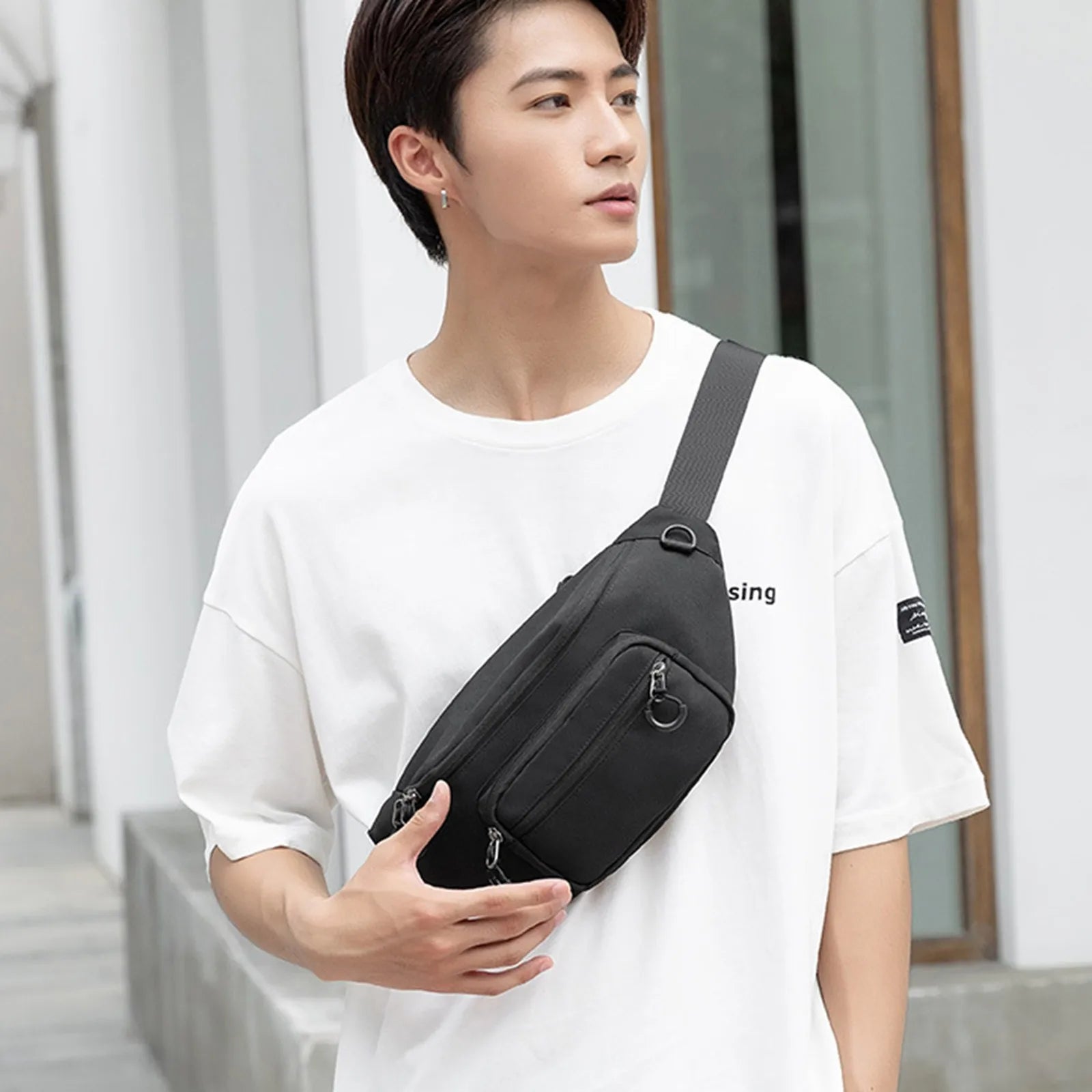 Solid Messenger Bag Large Shoulder Tote Bag for Women