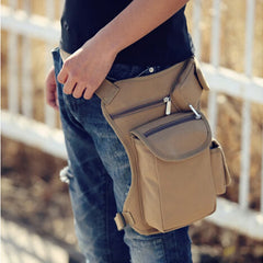 Men Tactical Travel Motorcycle Bag Waist Messenger Canvas Thigh Leg Pouch