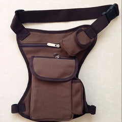 Men Tactical Travel Motorcycle Bag Waist Messenger Canvas Thigh Leg Pouch