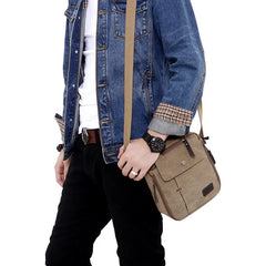 Men Military Messenger Canvas Bag Single Shoulder Outdoor Travel Bag