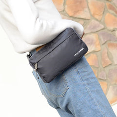 Men Nylon Belt Bum Waist Phone Pouch Fanny Pack Crossbody Shoulder Zip Bag