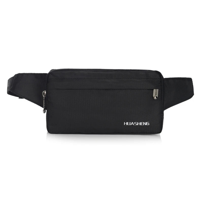 Men Nylon Belt Bum Waist Phone Pouch Fanny Pack Crossbody Shoulder Zip Bag