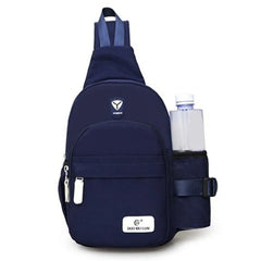 Men Nylon Outdoor Sport Shoulder Chest Pack Backpack USB Charging