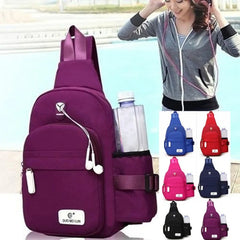 Men Nylon Outdoor Sport Shoulder Chest Pack Backpack USB Charging