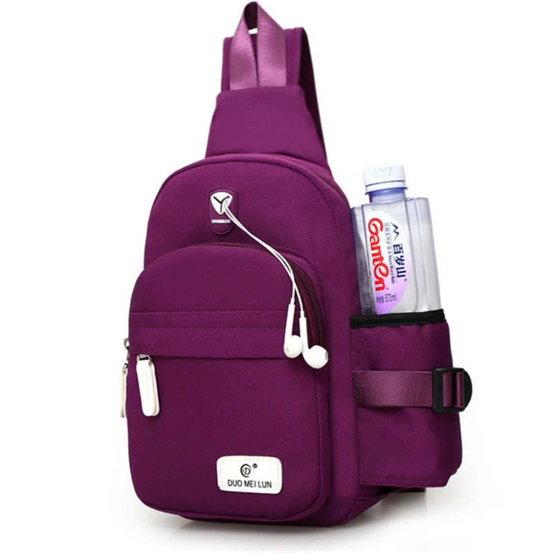 Men Nylon Outdoor Sport Shoulder Small Bag Crossbody Chest Pack Backpack Canvas