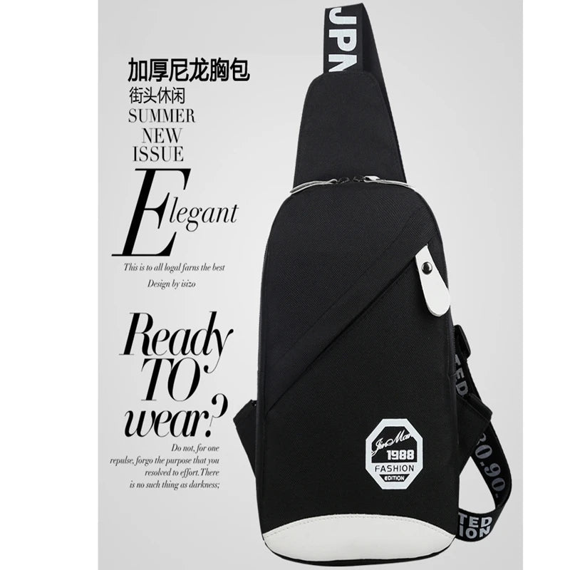 Men Nylon Outdoor Sport Sling Shoulder Small Bag Crossbody Chest Pack