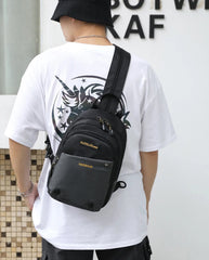 Men Nylon Small Backpack Rucksack Military Travel Bag