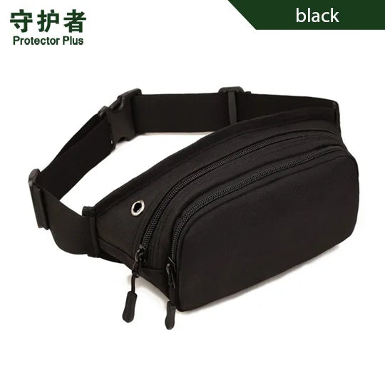 Men Nylon Waterproof Sling Chest Fanny Pack Waist Bag Travel Military