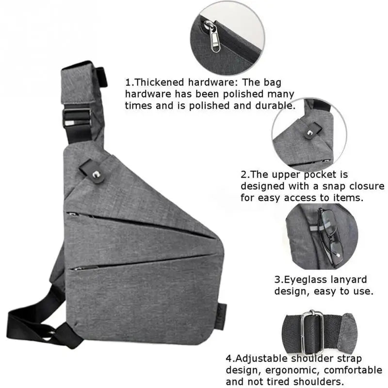 Men Oxford Fabric Messenger Sports Wallet Adjustable Strap Outdoor Traveling