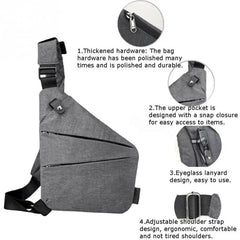 Men Oxford Fabric Messenger Sports Wallet Adjustable Strap Outdoor Traveling