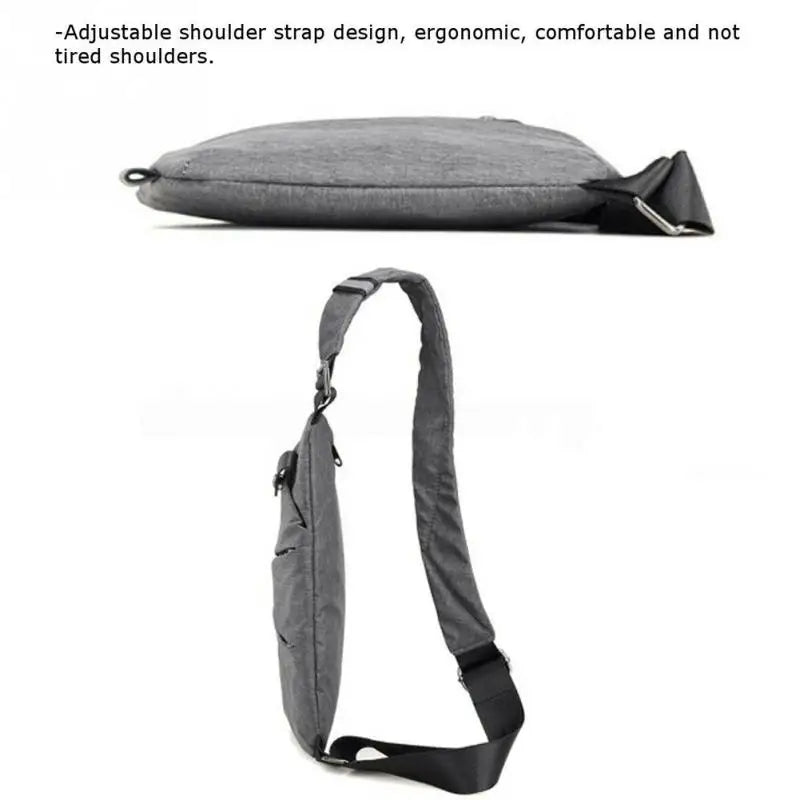 Men Oxford Fabric Messenger Sports Wallet Adjustable Strap Outdoor Traveling