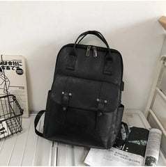 Men PU Leather Backpack Travel Casual Mochila Waterproof Student Book Bags
