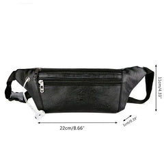Men PU Leather Belt Bum Waist Pouch Fanny Pack Crossbody Shoulder Bag