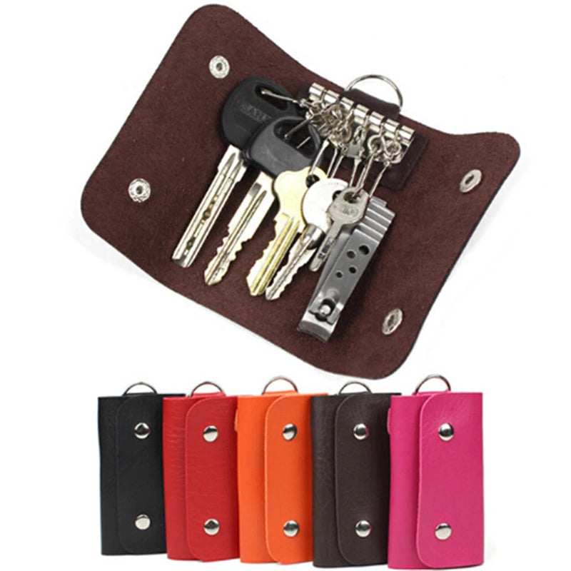 Men PU Leather Car Key Wallets Keychain Housekeeper Keys Holder Organizer Bags