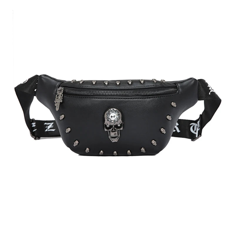 Skull Pattern Fanny Pack Hip Packs Multifunction Outdoor Male Waist Pack