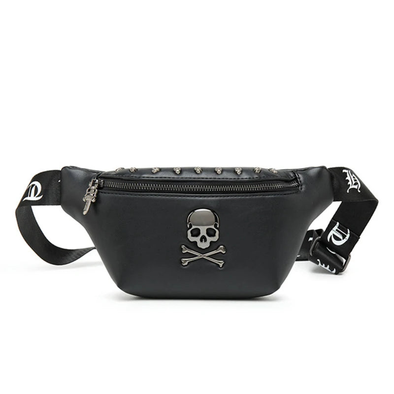 Men Punk Skull Waist Bag Belt Pack Fanny Pack Hip Packs Outdoor Crossbody Bags