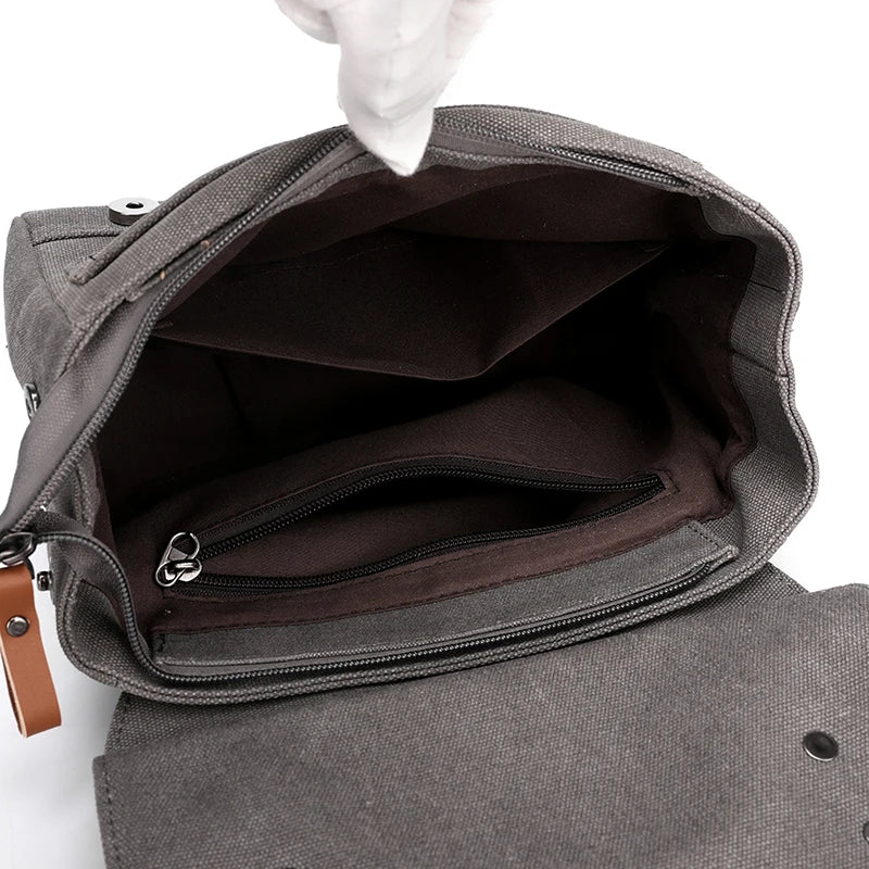 Canvas Crossbody Messenger Bag Student Travel Shoulder Bag