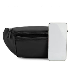 Men Solid Messenger Bag Large Capacity Shoulder Bag Waist Bag