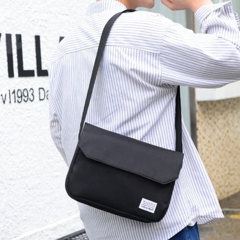 Men Small Oxford Shoulder Messenger Bags Solid Leisure Satchel