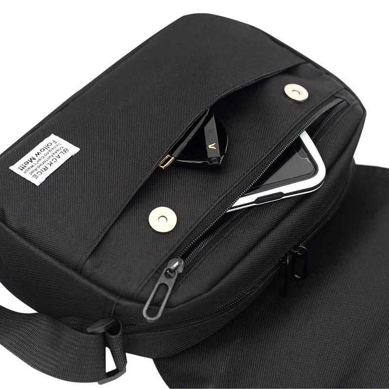 Men Small Oxford Shoulder Messenger Bags Solid Leisure Satchel