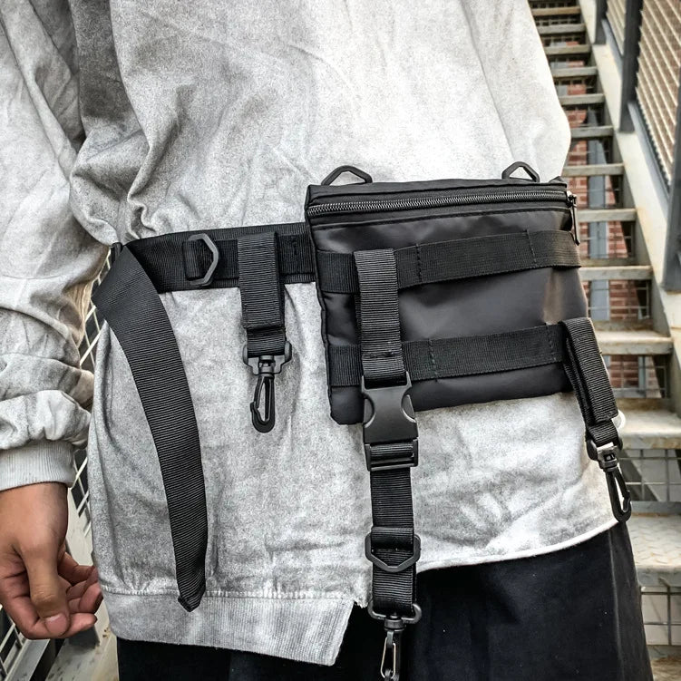 Men Small Square Shoulder Bag Mini Hip Hop Style Casual Crossbody Bag
