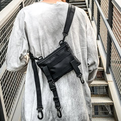 Men Small Square Shoulder Bag Mini Hip Hop Style Casual Crossbody Bag