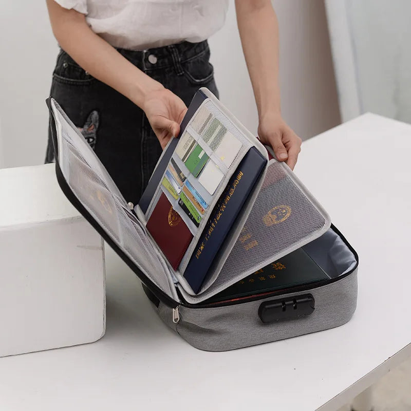 Men Travel Accessory Document Package Large Capacity Storage Bag Organizer