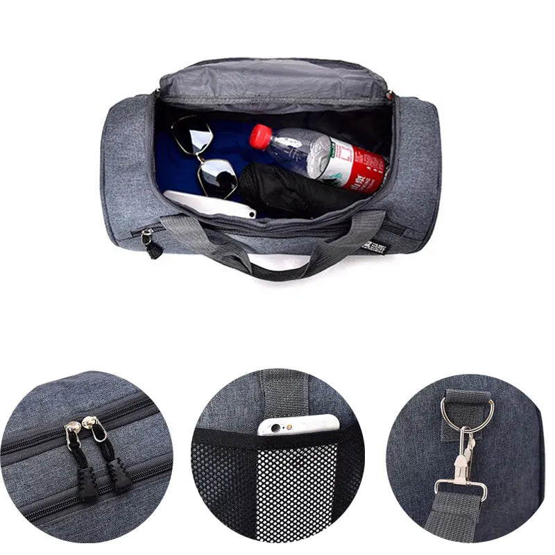 Men Travel Sport Bags Light Luggage Business Cylinder Handbag Women Outdoor Duff