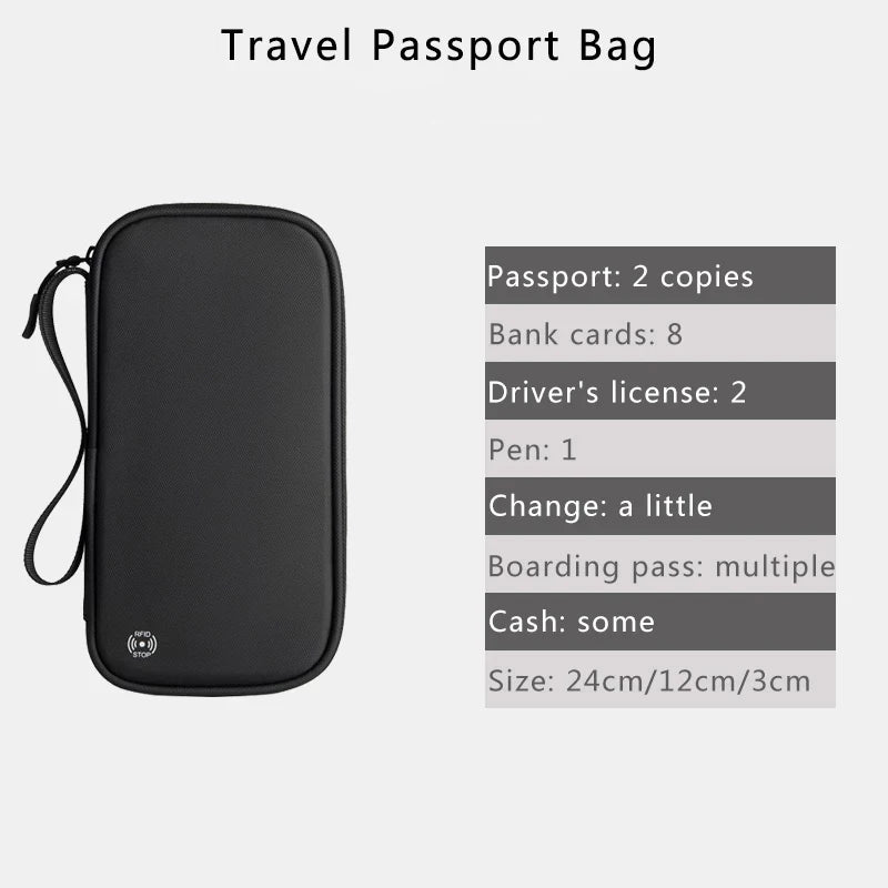 Travel Wallet Passport Holder Waterproof Organizer Document Bag