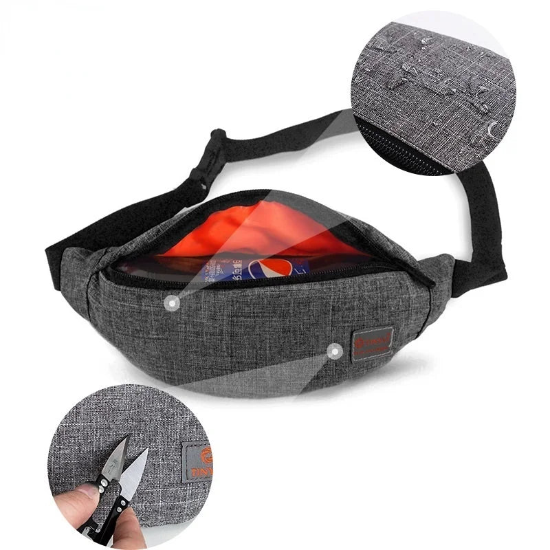 Canvas Waist Bag Pack Functional Money Belt Pouch
