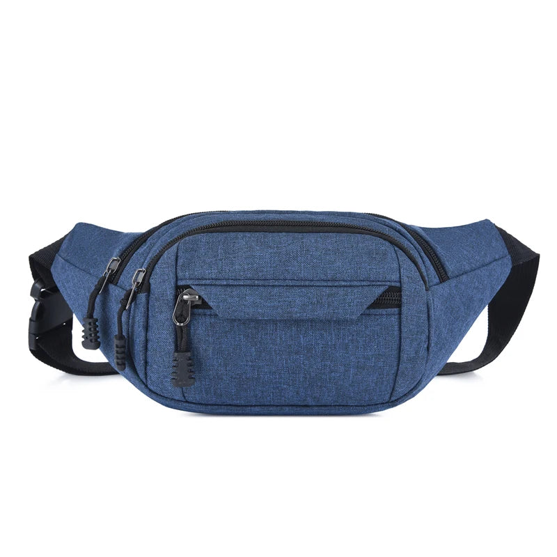 Men Waist Bag Pack Large Phone Belt Bag Pouch Canvas Travel Motorcycle Bag