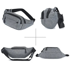 Men Waist Bag Pack Large Phone Belt Bag Pouch Canvas Travel Motorcycle Bag