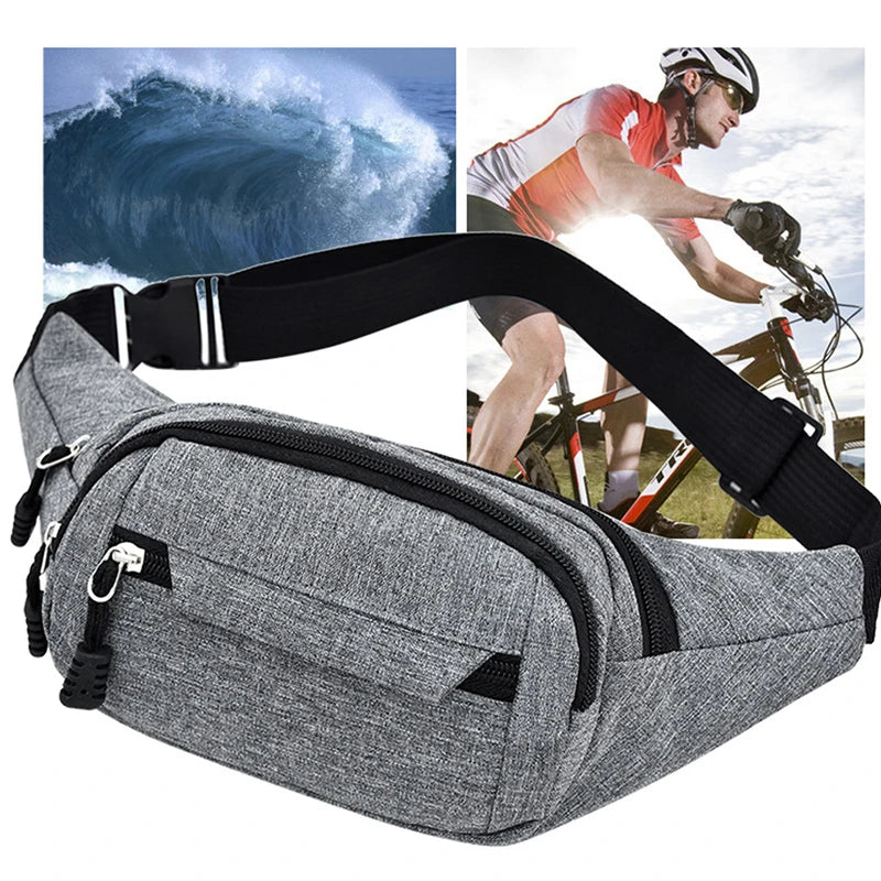 Men Waist Bag Pack Men's Wallet Purse Casual Large Phone Belt Bag Pouch
