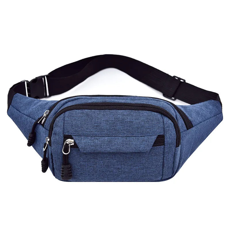 Men Waist Bag Large Phone Belt Pouch Canvas Travel Motorcycle Fanny Bag