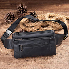 Men Leather Waist Bag Travel Purse Hip Bags Fanny Pack for Men