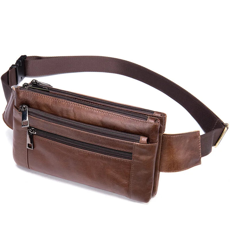 Men Waist Bag Pack Travel Purse Casual Men's Leather Belt Bags heuptas