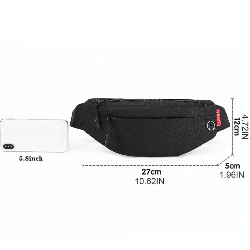 Men Waist Fanny Pack Belt Shoulder Bag Travel Hip Crossbody Purse