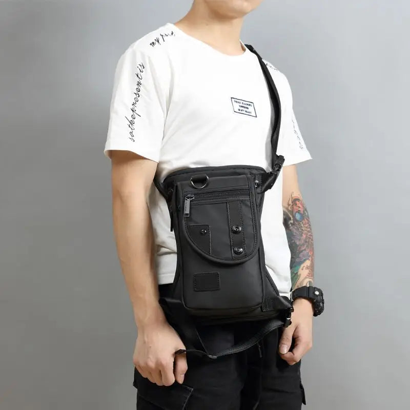 Men Waterproof Waist Pack Leg Bag Drop Messenger Shoulder Travel Motorcycle